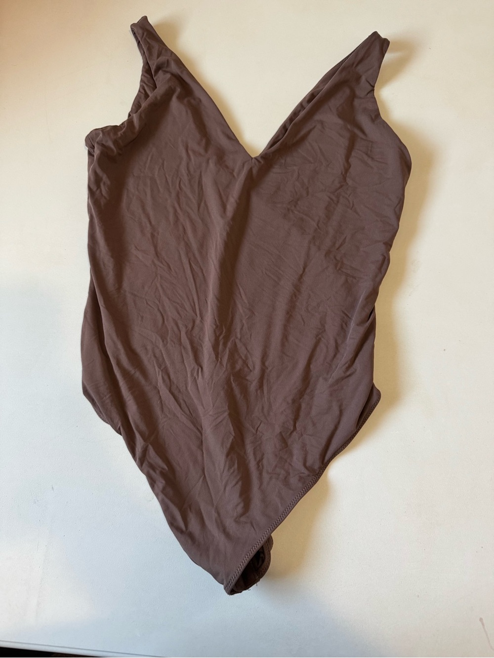 Women’s Brown One-Piece body suit- Classic V-Neck